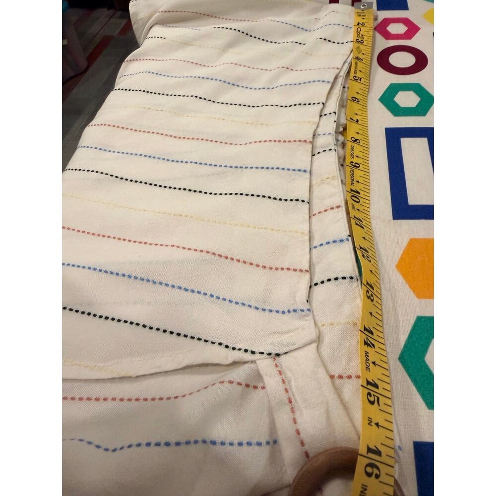 Me To We PacSun Linen Blend O-Ring Wrap Skort White Rainbow Embroidered Stripe L - Picture 6 of 8
